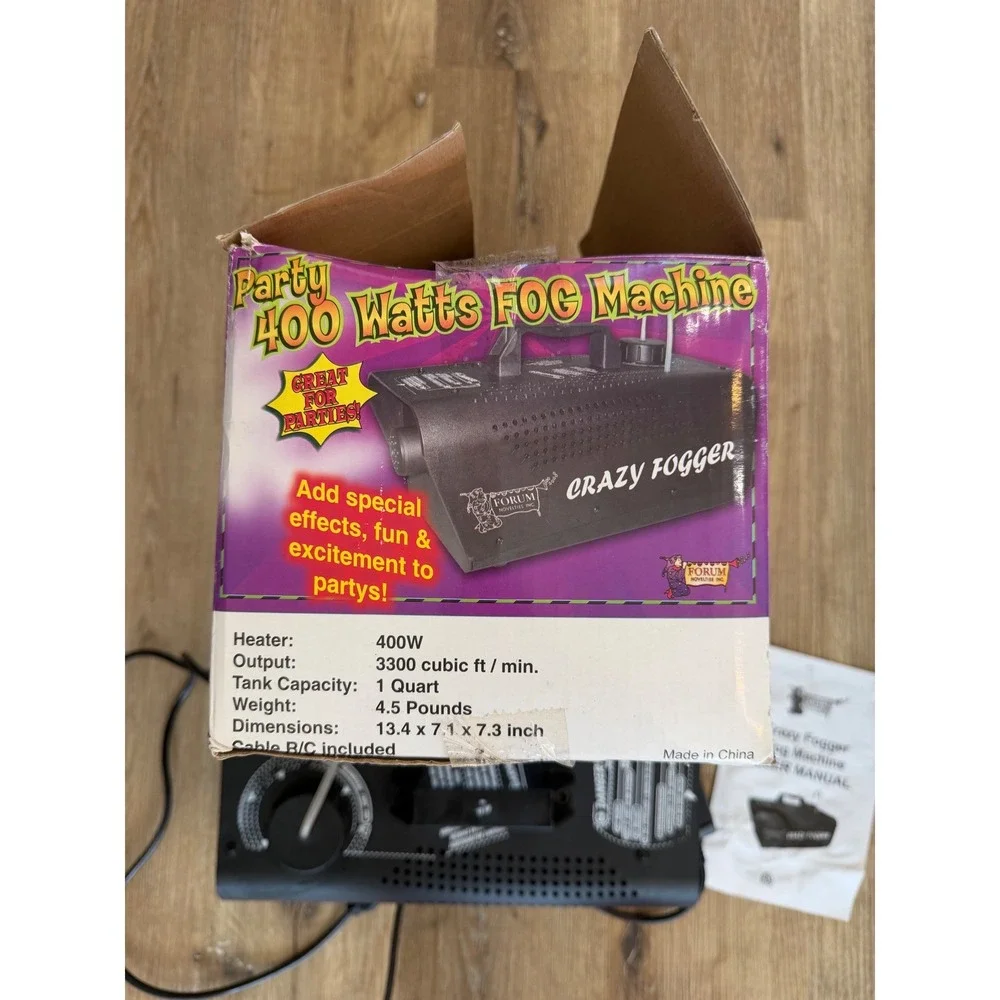 Forum Novelties Crazy Fogger Machine Black 400W Wired Remote Tested Works